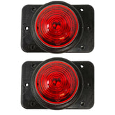 2x 2.5 Round Red Led Clearance Side Marker Rear Bumper Fender Mount Lights Kit Light 6 Screw Rubber Mount Wire Pigtail Truck Trailer Rv Waterproof 12V Sealed